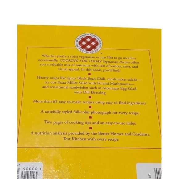 1993 Vegetarian Recipes Better Homes And Gardens Cooking For Today Hardcover VTG - Picture 9 of 10